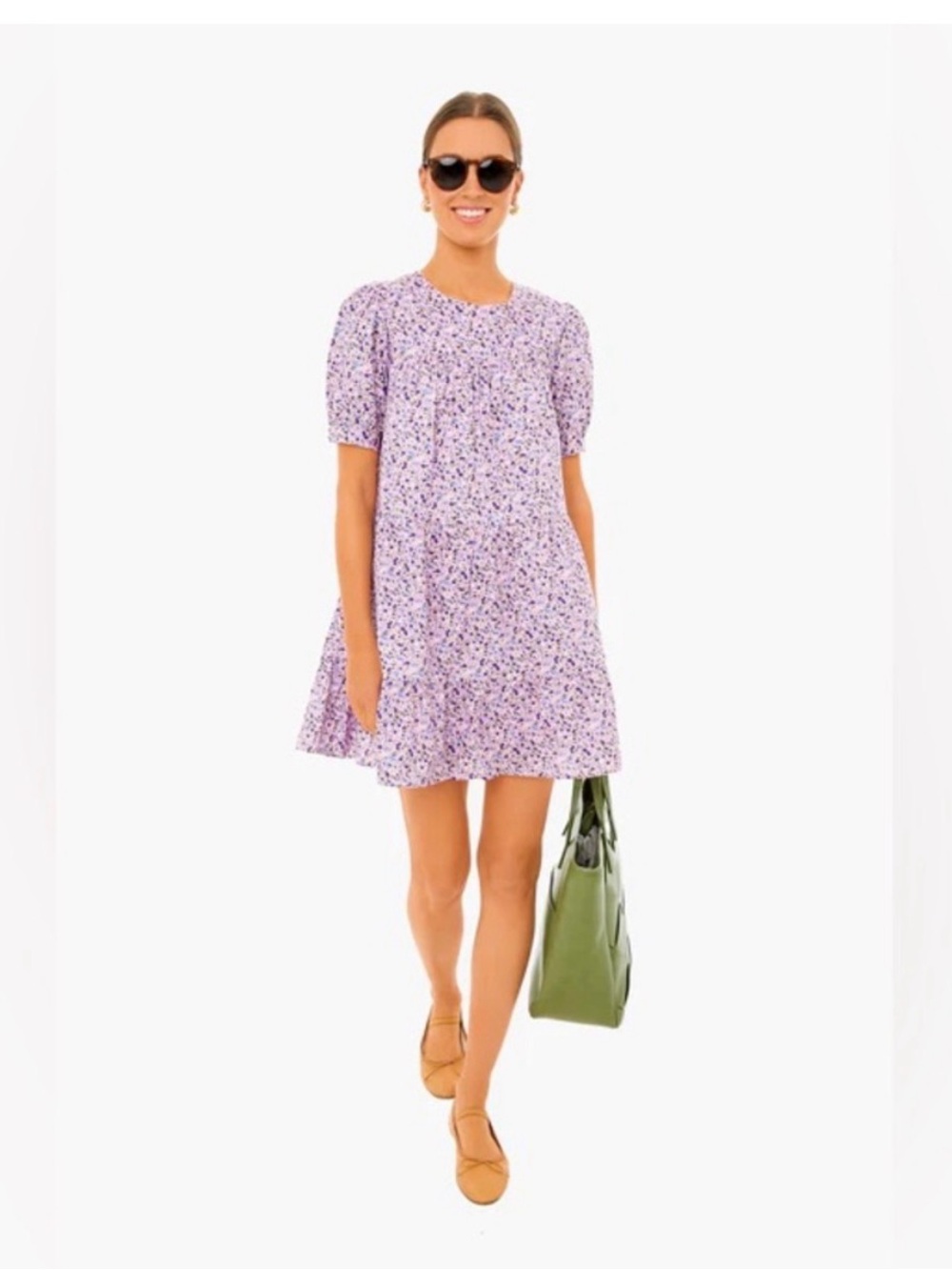 Tuckernuck Pomander Place Lilac Floral Quinn Tiered Dress, XL